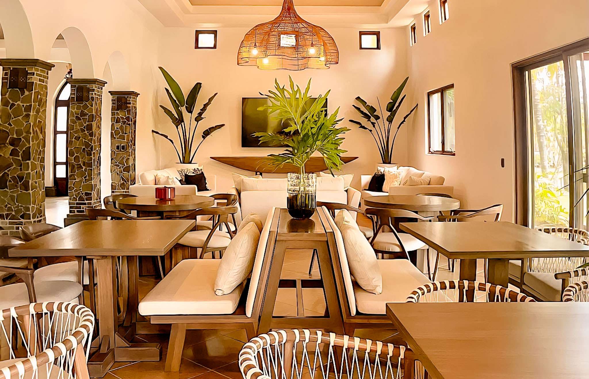 Spacious outdoor event area with ocean views, ready for hosting gatherings or celebrations.
